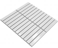Ceramic mosaic rods Modern Art white glossy MOS24-S10