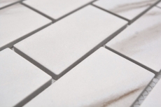 Ceramic mosaic tile bonded wall tile Calacatta white gray-brown matt MOS26M-1112