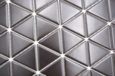 Ceramic mosaic tile triangle diamond plain black matt MOS13-t49