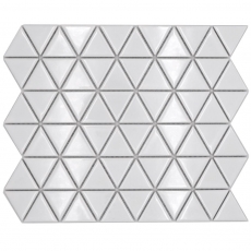Ceramic mosaic tile triangle diamond plain white glossy MOS13-t51
