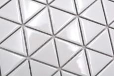Ceramic mosaic tile triangle diamond plain white glossy MOS13-t51