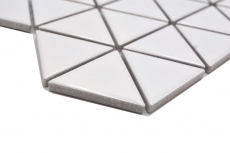 Ceramic mosaic tile triangle diamond plain white glossy MOS13-t51