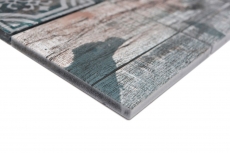 Glass mosaic mosaic tile Piastrella Vintage Patchwork gray brown pastel green wood look ornament MOS160-W950