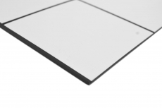 Self-adhesive mosaic mat metal white tile look with black joint MOS200-W01