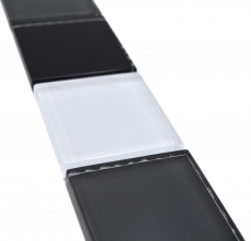 Glass mosaic mosaic tiles glass border black gray white glossy wall kitchen bathroom shower MOS92-BO19481