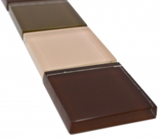 Glass mosaic mosaic tiles glass border beige brown glossy wall kitchen bathroom shower MOS92-BO19482