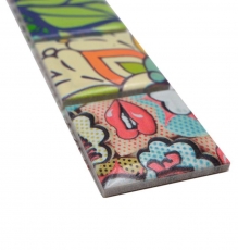 Mosaic border colorful retro motif mosaic Pop UP ART Andy Warhole Style MOS14BOR-1606