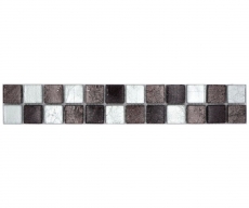 Mosaic border Border glass mosaic mosaic tile silver black structure MOS126BOR-1783