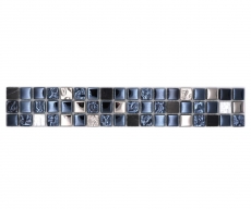 Mosaic border Border glass mosaic natural stone black silver coated MOS92BOR-660