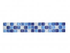 Mosaic border Border glass mosaic broken mix white blue MOS92BOR-0104