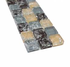 Mosaic Border Glass mosaic broken mix gray beige brown MOS92BOR-1302