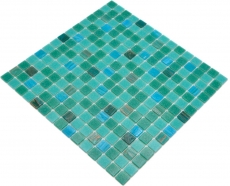 Glass mosaic pool mosaic floating mosaic turquoise green mix copper iridescent MOS200-SMT