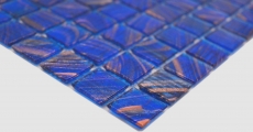 Glass mosaic mosaic tile blue signal blue copper iridescent MOS230-G17