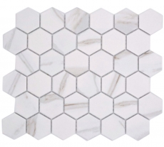 Ceramic mosaic white matt stone look mosaic tile kitchen wall tile backsplash bathroom shower wall MOS11G-0112_f