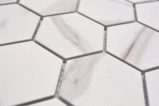 Ceramic mosaic white matt stone look mosaic tile kitchen wall tile backsplash bathroom shower wall MOS11G-0112_f