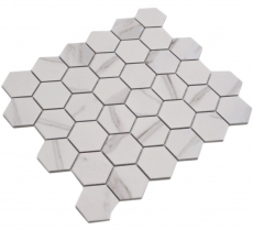 Ceramic mosaic white matt stone look mosaic tile kitchen wall tile backsplash bathroom shower wall MOS11G-0112_f