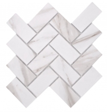Ceramic mosaic white matt stone look mosaic tile kitchen wall tile backsplash bathroom shower wall MOS24-1112_f