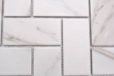 Ceramic mosaic white matt stone look mosaic tile kitchen wall tile backsplash bathroom shower wall MOS24-1112_f