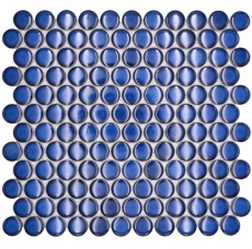 Ceramic mosaic cobalt blue glossy round look mosaic tile kitchen wall tile backsplash bathroom shower wall MOS10-0405GR_f