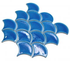 Ceramic mosaic dark blue glossy fan look mosaic tile kitchen wall tile backsplash bathroom shower wall MOS13-FS3_f