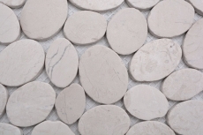 Natural stone mosaic Mosaic tile mix white/blue/orange/grey matt pebble look mosaic tile kitchen wall tile backsplash bathroom shower wall MOS30-0101_f