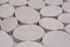 Natural stone mosaic Mosaic tile mix white/blue/orange/grey matt pebble look mosaic tile kitchen wall tile backsplash bathroom shower wall MOS30-0101_f