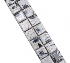 Border bordure mosaic mix white/blue glossy delft look mosaic tile kitchen wall tile mirror bathroom shower wall MOS18DBOR-1404_f