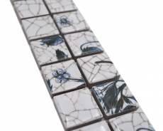 Border bordure mosaic mix white/blue glossy delft look mosaic tile kitchen wall tile mirror bathroom shower wall MOS18DBOR-1404_f