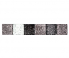 Border Border mosaic mix silver/ black glossy mosaic tile kitchen wall tile mirror bathroom shower wall MOS126BOR-1784_f