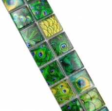 Border Border mosaic green glossy wildlife look mosaic tile kitchen wall tile mirror bathroom shower wall MOS68BOR-WL84_f