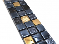 Border Border mosaic black with gold glossy mosaic tile kitchen wall tile mirror bathroom MOS92BOR-650_f