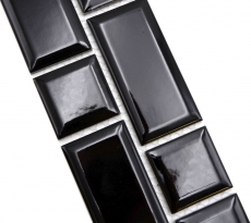 Border Border mosaic black glossy metro look mosaic tile kitchen wall tile mirror bathroom shower wall MOS26BORWM-0301_f