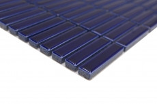 Hand-patterned ceramic mosaic rods retro vintage 50s 60s straps cobalt blue glossy MOS24-BM5_m