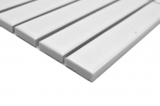 Hand-painted ceramic mosaic rods Modern Art white glossy MOS24-S10_m