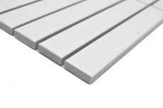 Hand-painted ceramic mosaic rods Modern Art white matt MOS24-S20_m