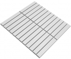 Hand-painted ceramic mosaic rods Modern Art white matt MOS24-S20_m