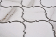 Hand-painted ceramic mosaic Florentine Calacatta Vintage white gray-brown matt MOS13-0204_m