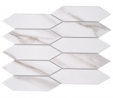 Hand-painted ceramic mosaic tile hexagon hexagon Calacatta white gray-brown matt MOS13-L1112_m
