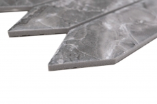 Hand-painted ceramic mosaic tile hexagon hexagon stone look elongated dark gray matt MOS13-L0208_m