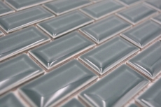Hand-painted ceramic mosaic tile wall bond uni forest green MOS26-0616_m