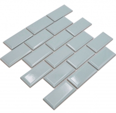 Hand-painted ceramic mosaic tile Metro composite look uni mint green pastel MOS24-06M_m