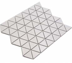 Hand-painted ceramic mosaic tile triangle diamond plain white matt MOS13-t41_m