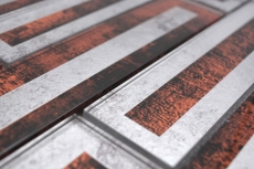 Hand-painted glass mosaic mosaic tile 2D-look brown silver gray shaded MOS88-W1_m