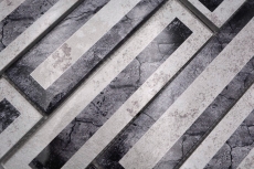Hand-painted glass mosaic mosaic tile 2D-look black silver gray shaded MOS88-W5_m