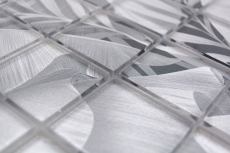 Hand-painted glass mosaic mosaic tile rainforest gray leaves optics MOS88-Pic03_m