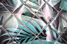Hand-painted glass mosaic mosaic tile rainforest green black leaves look MOS88-Pic05_m