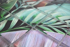 Hand-painted glass mosaic mosaic tile rainforest green purple leaves look MOS88-Pic09_m