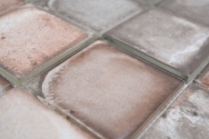 Hand-painted glass mosaic mosaic tile Retro Vinatage Cement Style Pastel Gray Beige MOS88-S08_m