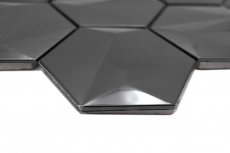 Hand-painted stainless steel hexagon mosaic tiles 3D steel tungsten glossy/matt MOS128-PL_m