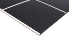Hand sample self-adhesive mosaic mat metal black tile look with white joint MOS200-B03_m
